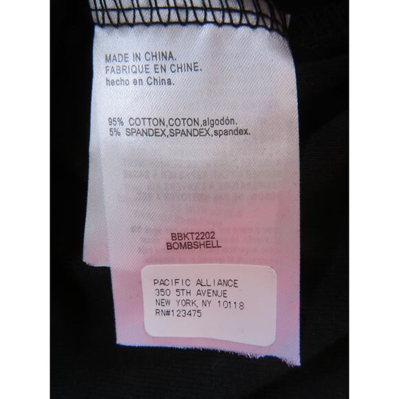 New BEBE Black Pearl Embellished Long Sleeve Stretchy Top Women Sz M - Picture 8 of 8